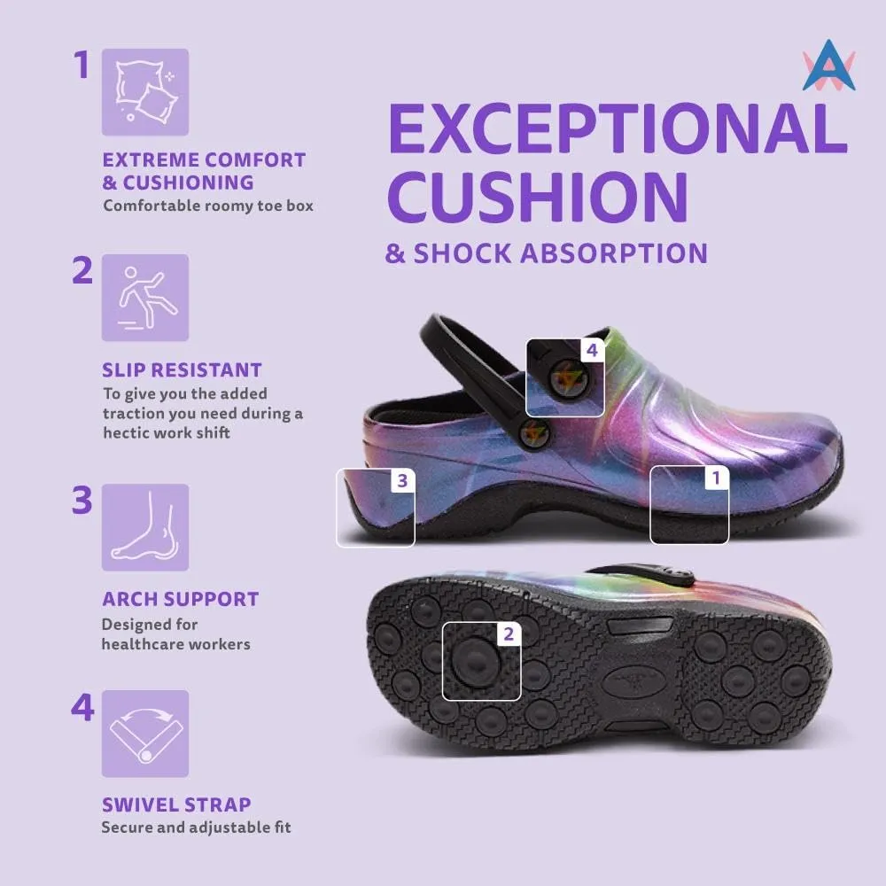 Anywear Zone Nursing Clogs for Women and Men - Lightweight Slingback Non-Slip Work Shoes with Exceptional EVA Cushioning, Ventilated Insoles