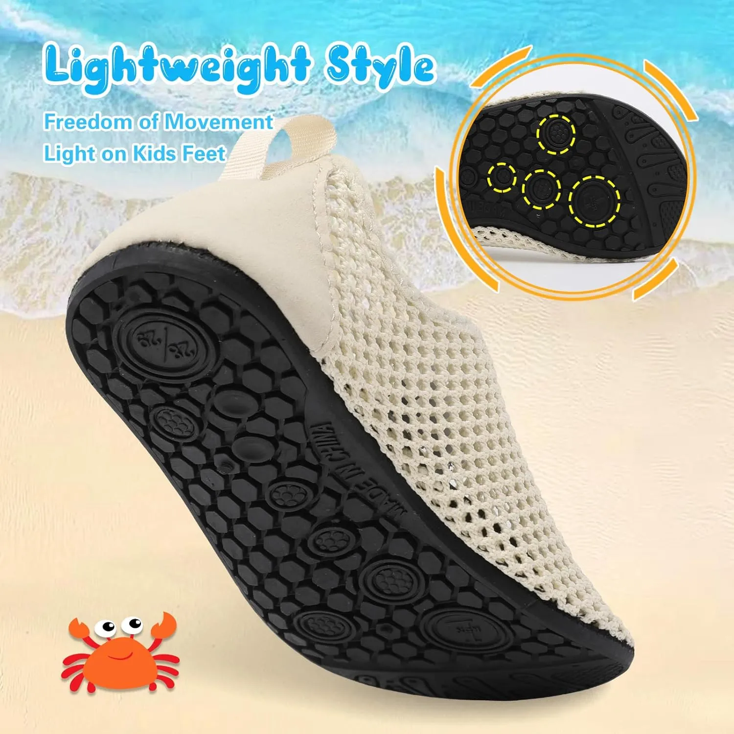 Besroad Kids Water Shoes Girls Boys Quick Dry Aqua Socks Barefoot Non Slip Beach Swim Surf Shoes