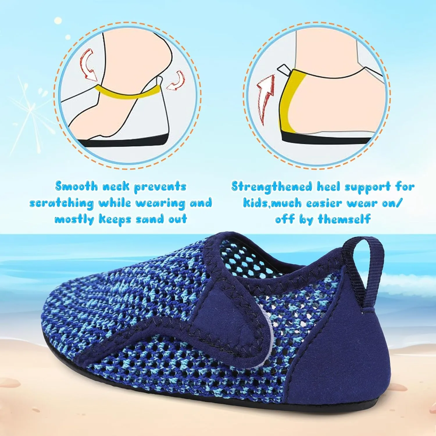 Besroad Kids Water Shoes Girls Boys Quick Dry Aqua Socks Barefoot Non Slip Beach Swim Surf Shoes