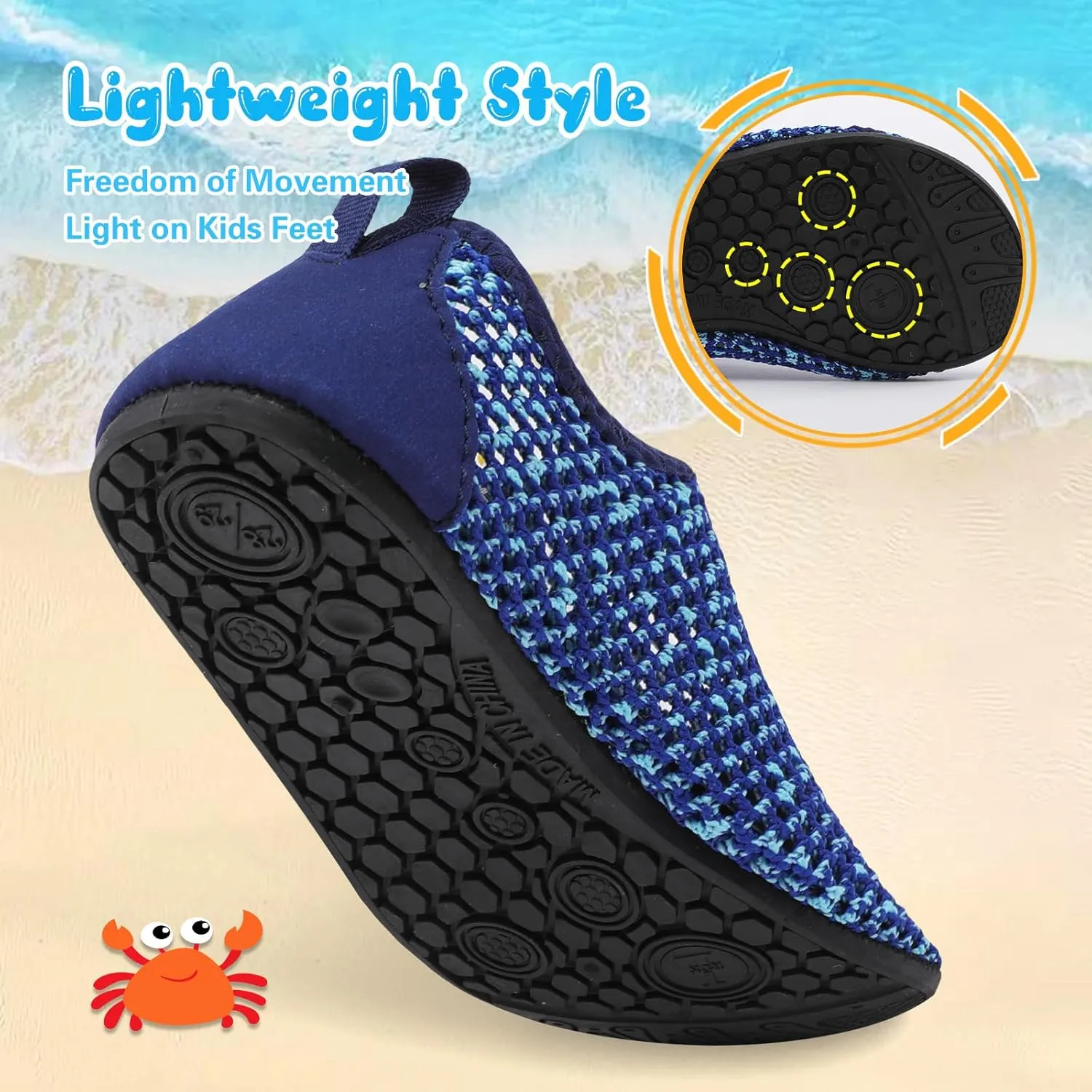 Besroad Kids Water Shoes Girls Boys Quick Dry Aqua Socks Barefoot Non Slip Beach Swim Surf Shoes