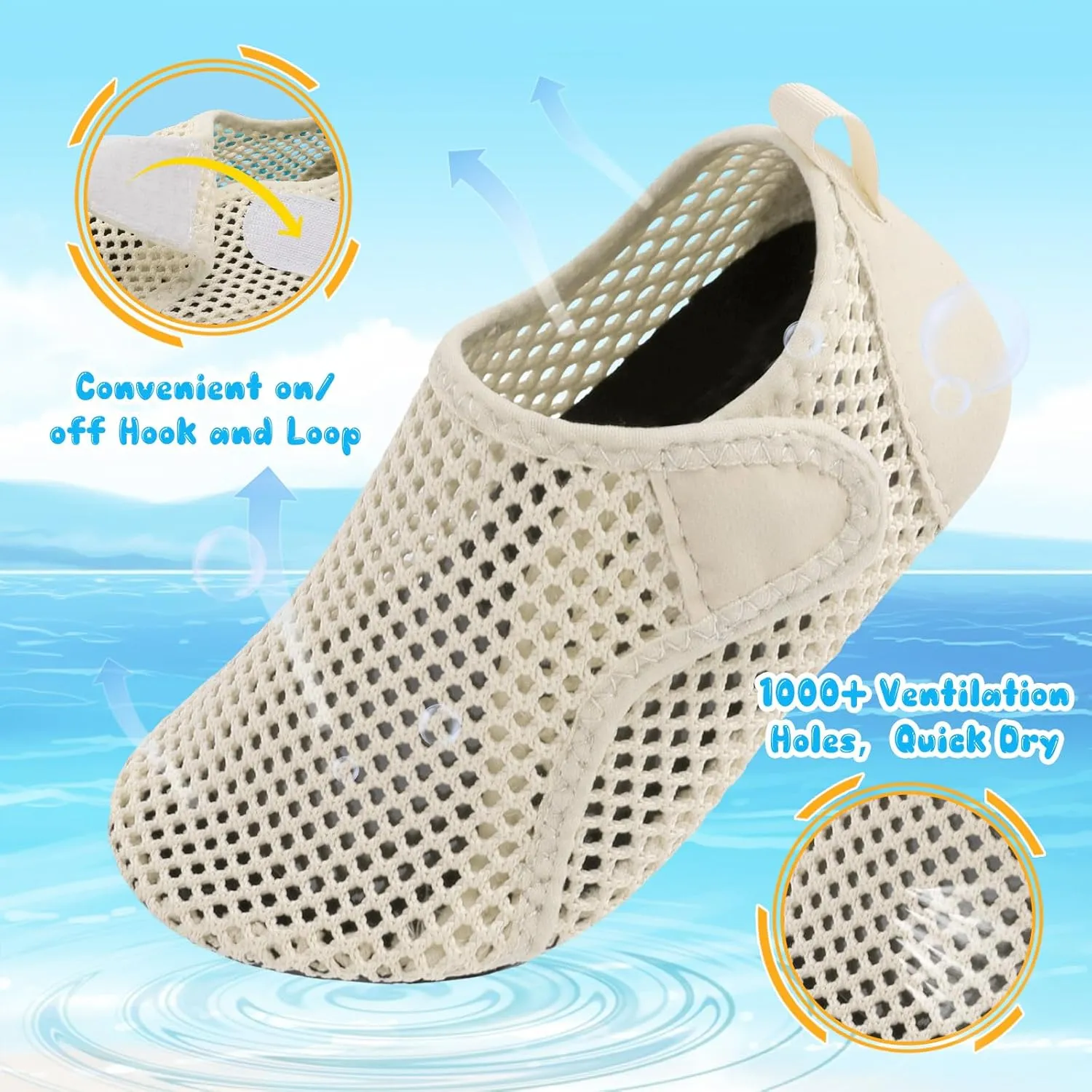 Besroad Kids Water Shoes Girls Boys Quick Dry Aqua Socks Barefoot Non Slip Beach Swim Surf Shoes