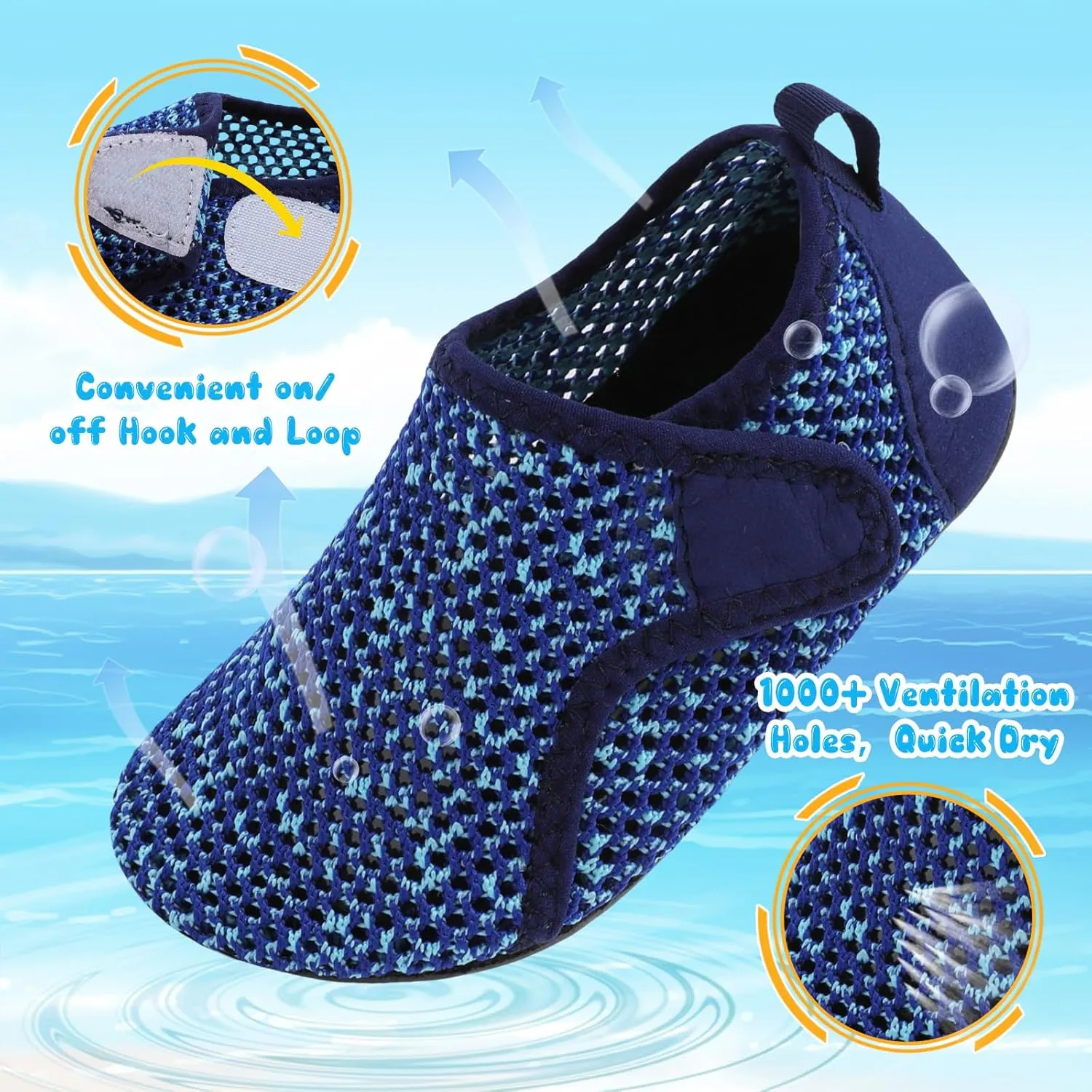 Besroad Kids Water Shoes Girls Boys Quick Dry Aqua Socks Barefoot Non Slip Beach Swim Surf Shoes