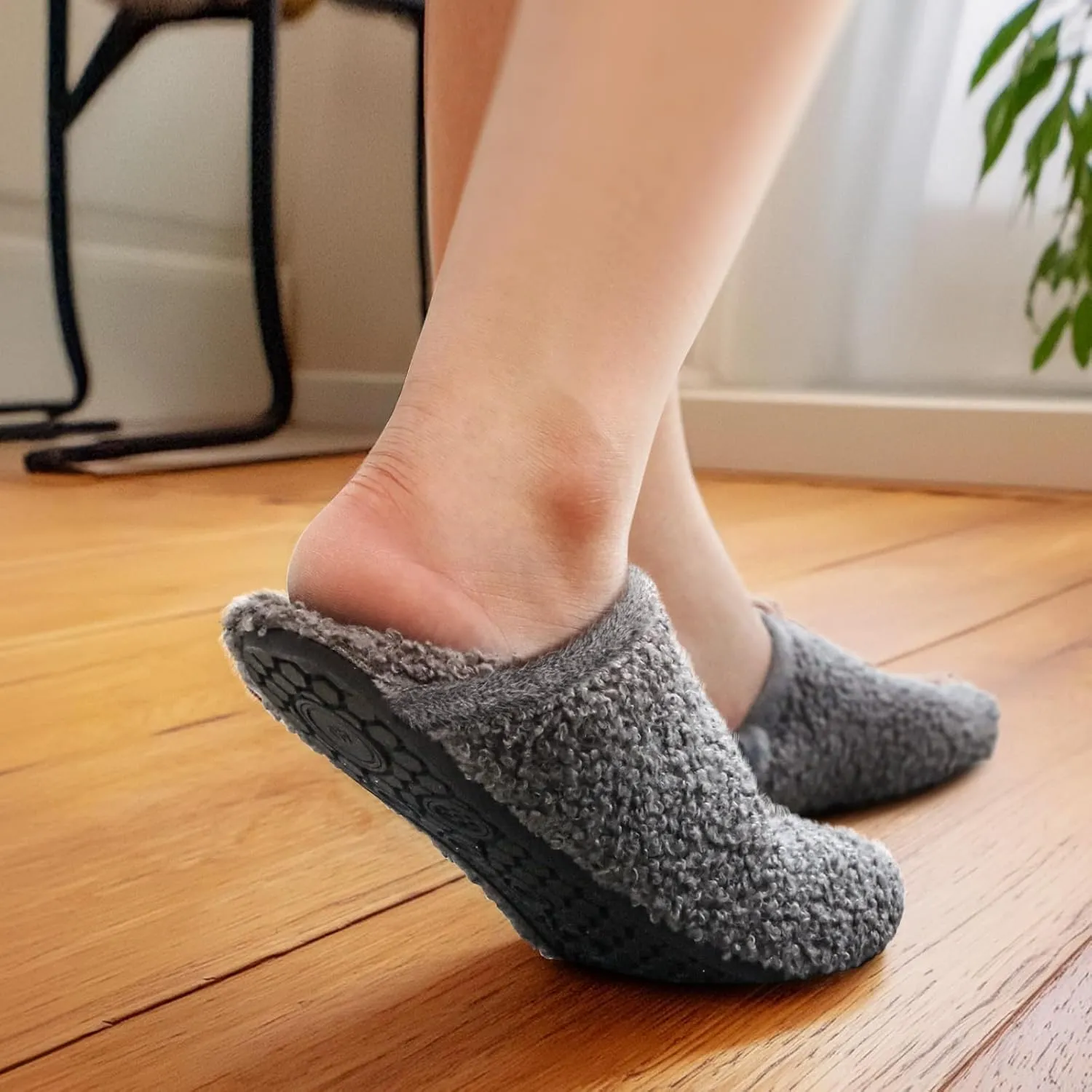 BULLIANT Women Slippers Socks, Slip on Shoes for Women Barefoot Yoga Shoe Comfortable Stretch Fit