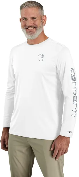Carhartt Men's Force Sun Defender Lightweight Long-Sleeve Logo Graphic T-Shirt