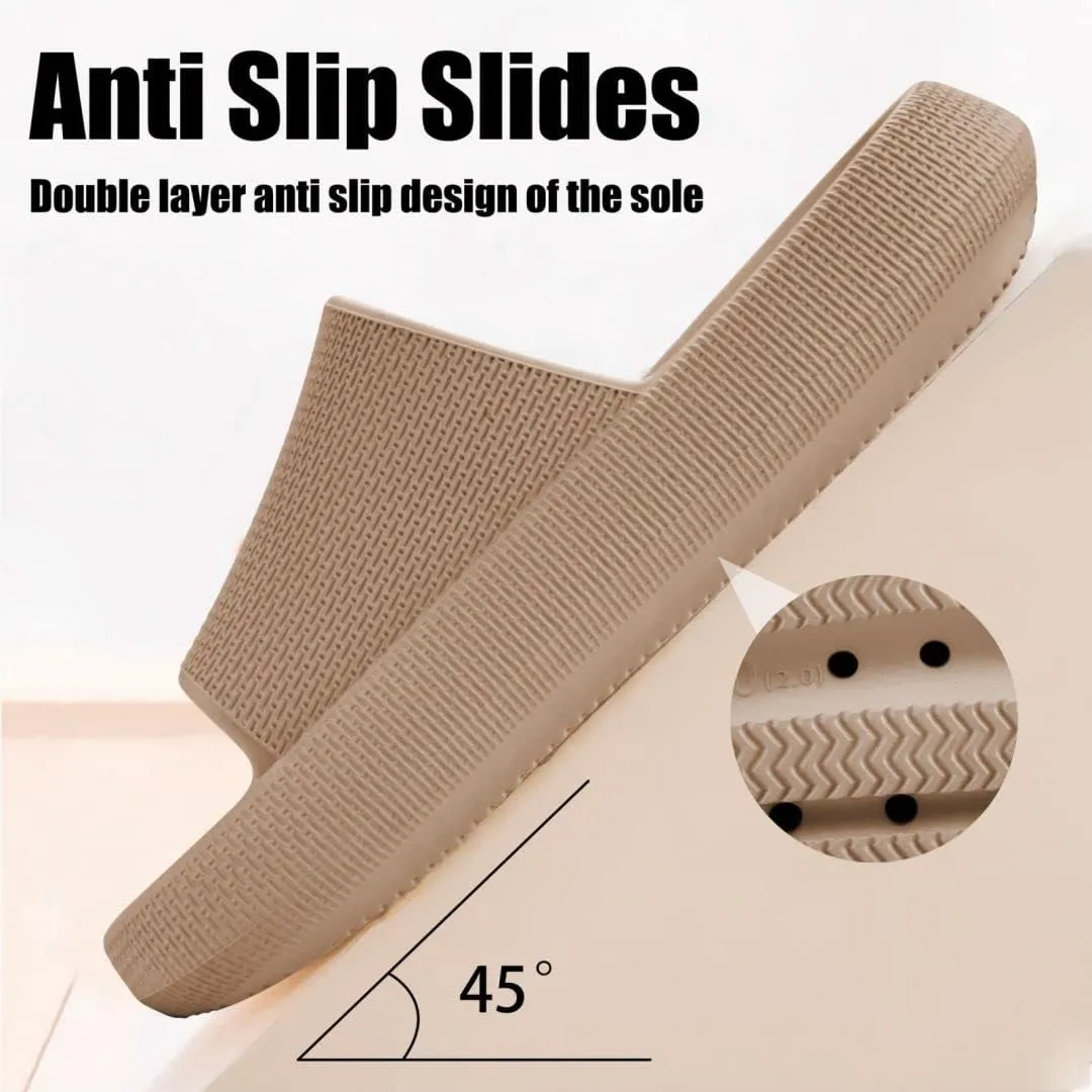 Cloud Slides For Women and Men,Pillow Slippers Bathroom Sandals,EVA Non Slip Thick Sole Platform Shoes