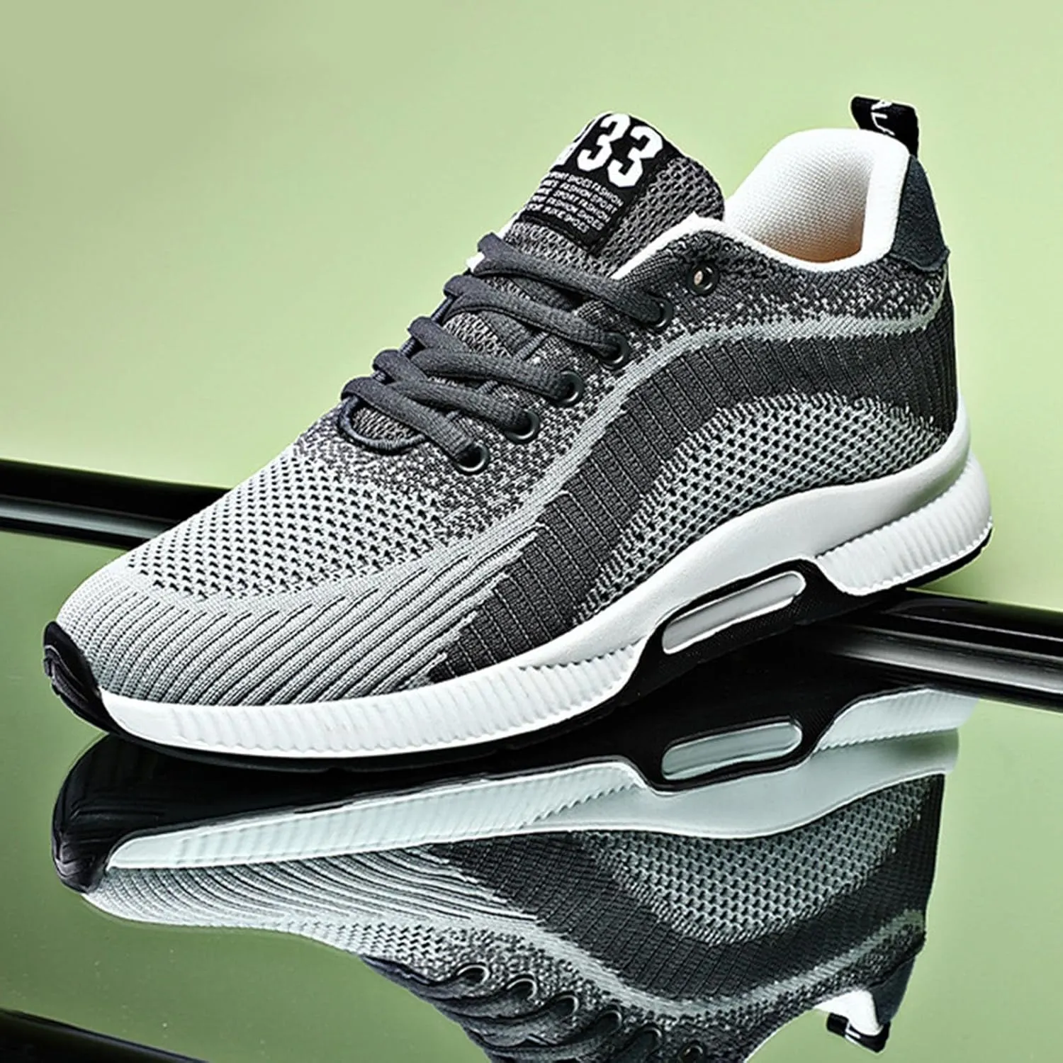 Couple Men's Elevator Shoes Men's Casual Mesh Trainers Lightweight Breathable Lace Up Sports Shoes Vintage Mens Sneaker