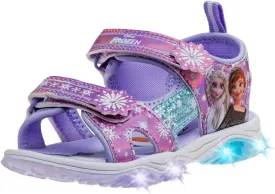 Disney Girls Frozen LED Light Up Sandal - Outdoor Slipon Quick Dry Waterproof Shoe - (Toddler/Little Kid)
