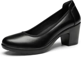 DREAM PAIRS Women's Chunky Closed Toe Low Block Heels Work Pumps Comfortable Round Toe Dress Wedding Shoes