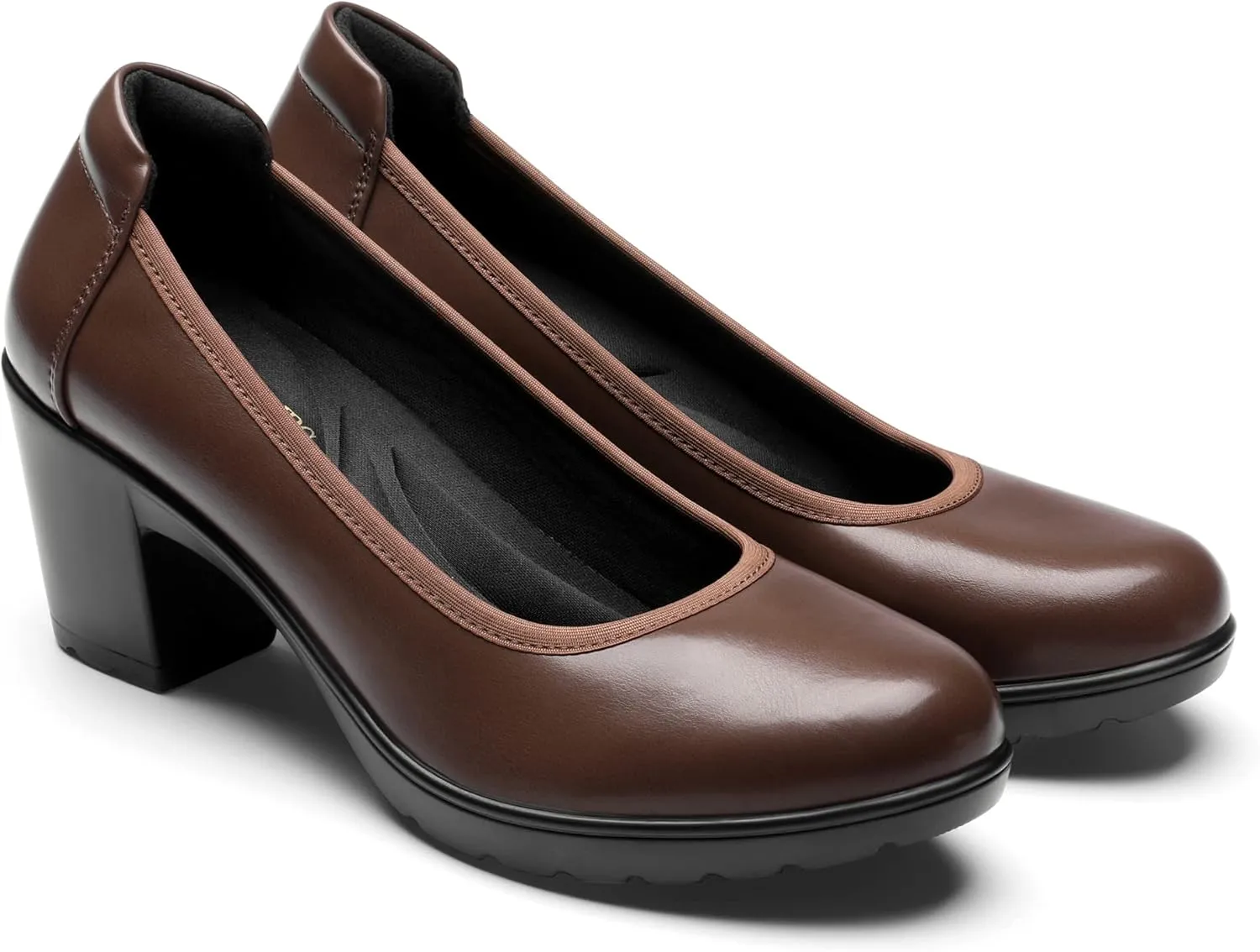 DREAM PAIRS Women's Chunky Closed Toe Low Block Heels Work Pumps Comfortable Round Toe Dress Wedding Shoes