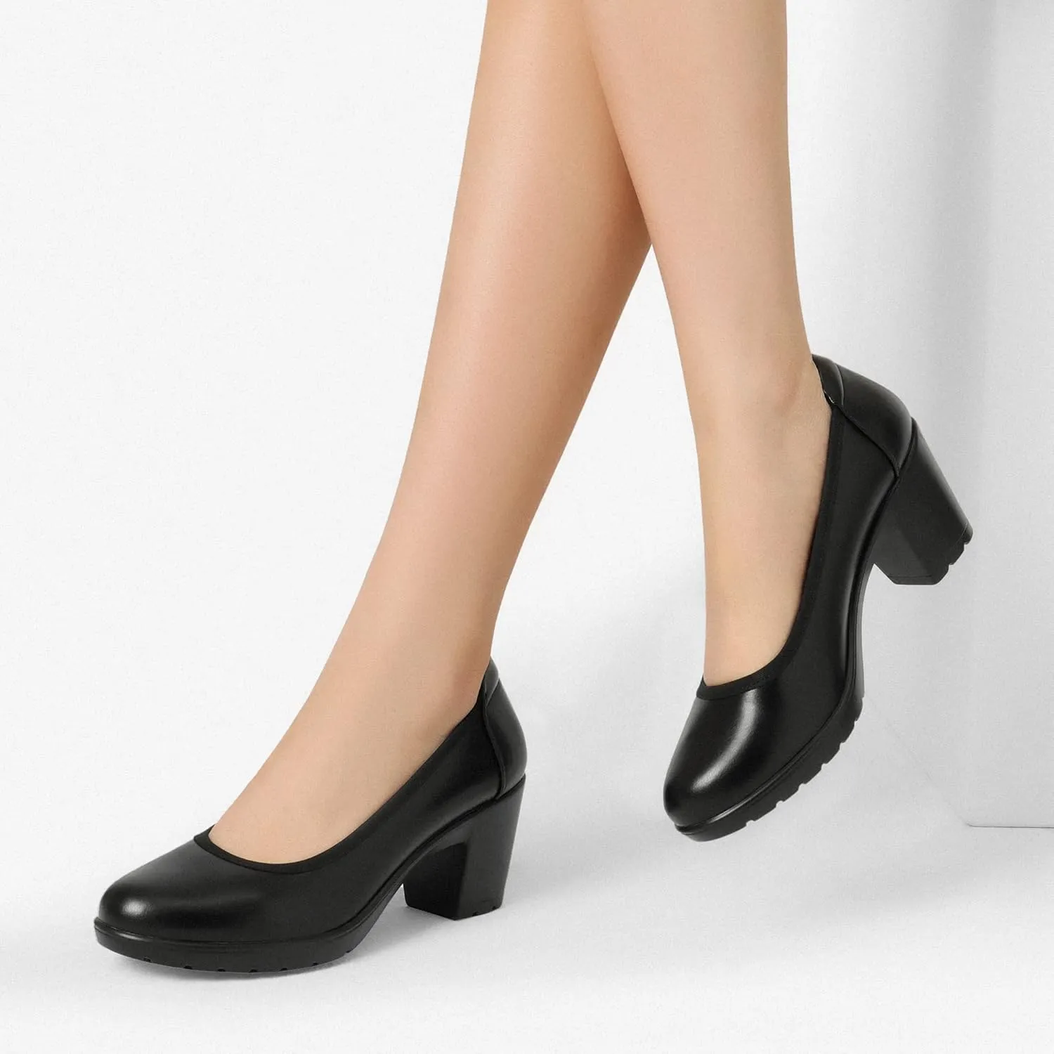 DREAM PAIRS Women's Chunky Closed Toe Low Block Heels Work Pumps Comfortable Round Toe Dress Wedding Shoes