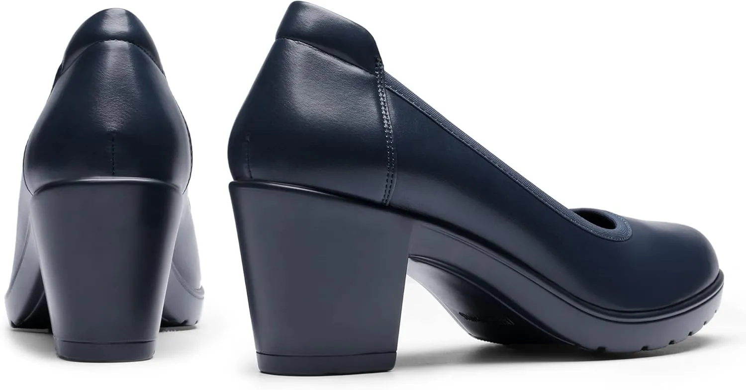 DREAM PAIRS Women's Chunky Closed Toe Low Block Heels Work Pumps Comfortable Round Toe Dress Wedding Shoes