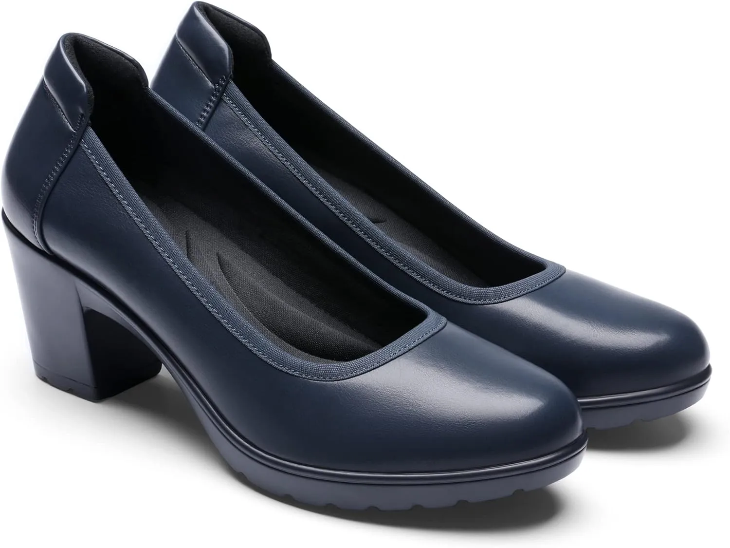 DREAM PAIRS Women's Chunky Closed Toe Low Block Heels Work Pumps Comfortable Round Toe Dress Wedding Shoes