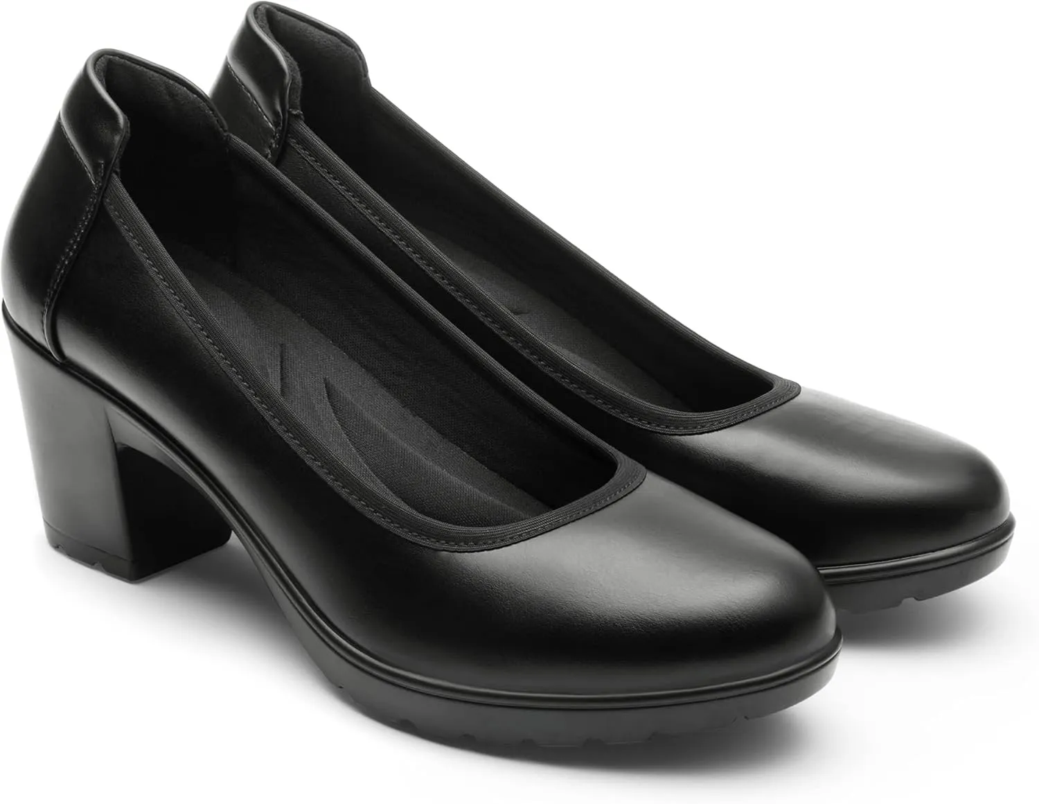 DREAM PAIRS Women's Chunky Closed Toe Low Block Heels Work Pumps Comfortable Round Toe Dress Wedding Shoes