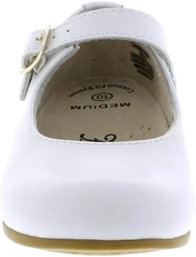 FOOTMATES Laura Mary Jane T-Strap Leather Girls Party Dress Shoes with Custom-Fit Insoles, Slip-Resistant Non-Marking Outsoles - for Toddlers and Little Kids, Ages 1-8
