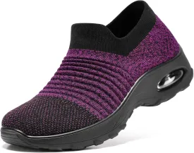 HKR Womens Walking Shoes with Arch Support Lightweight Slip On Sneakers for Plantar Fasciitis