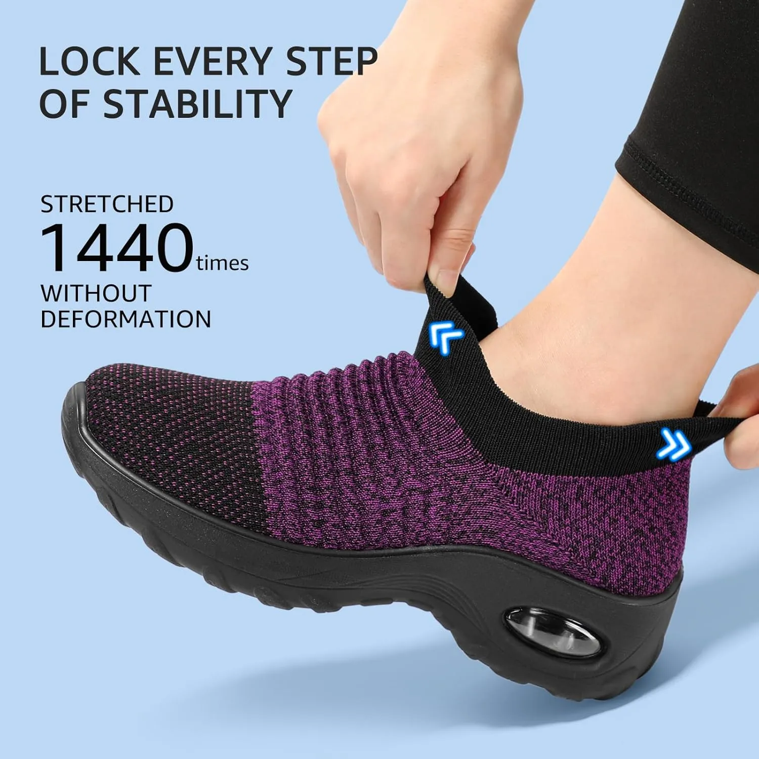 HKR Womens Walking Shoes with Arch Support Lightweight Slip On Sneakers for Plantar Fasciitis