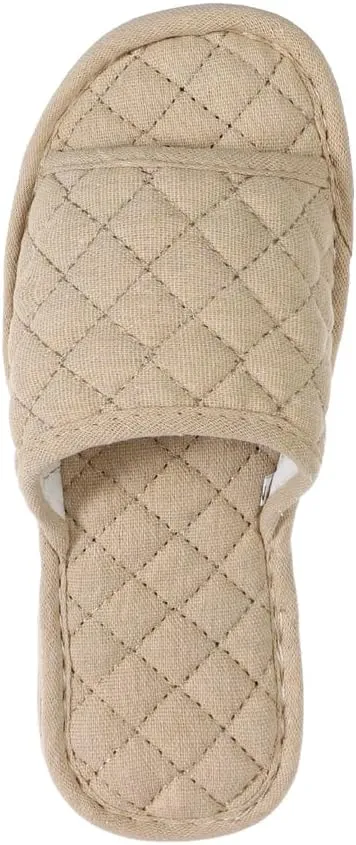 Ibluelover Portable Travel Spa Slippers Foldable Flat Closed Toe Home Shoes with Non-Slip Sole Spa Hotel Slippers Washable Guest Room Cotton Indoor House Shoes Business Trip Flight Footwear