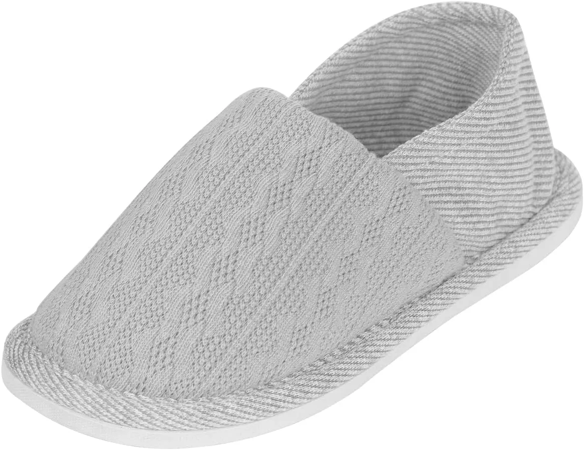 Ibluelover Portable Travel Spa Slippers Foldable Flat Closed Toe Home Shoes with Non-Slip Sole Spa Hotel Slippers Washable Guest Room Cotton Indoor House Shoes Business Trip Flight Footwear