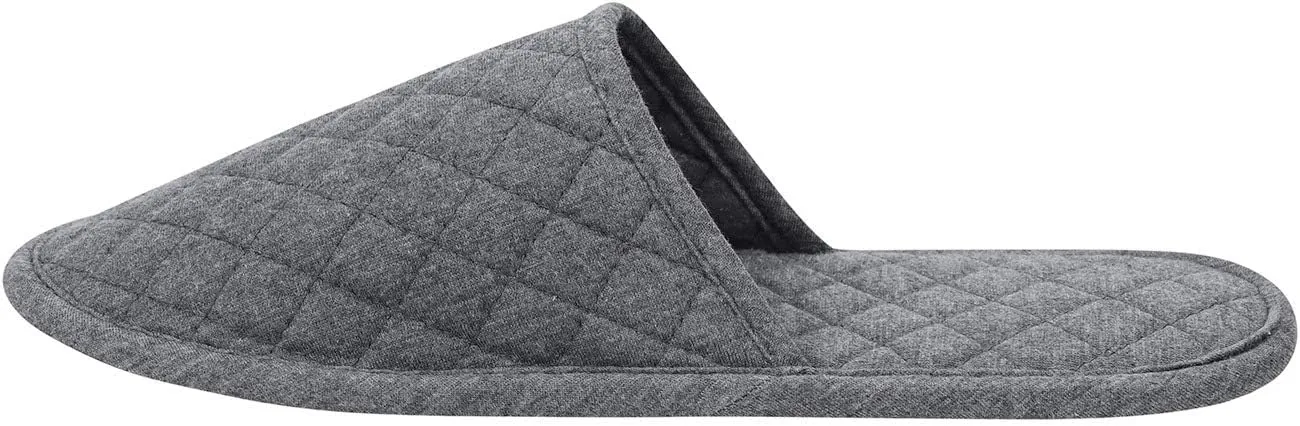 Ibluelover Portable Travel Spa Slippers Foldable Flat Closed Toe Home Shoes with Non-Slip Sole Spa Hotel Slippers Washable Guest Room Cotton Indoor House Shoes Business Trip Flight Footwear