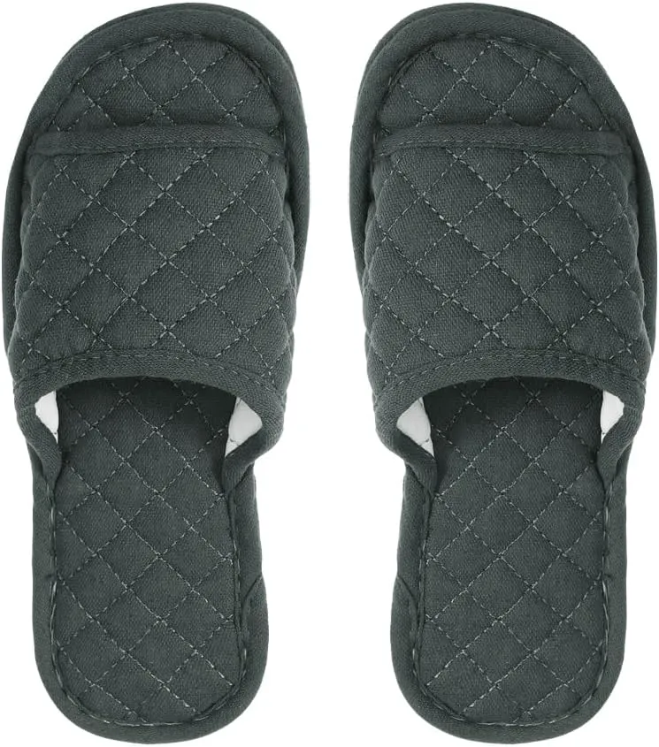 Ibluelover Portable Travel Spa Slippers Foldable Flat Closed Toe Home Shoes with Non-Slip Sole Spa Hotel Slippers Washable Guest Room Cotton Indoor House Shoes Business Trip Flight Footwear