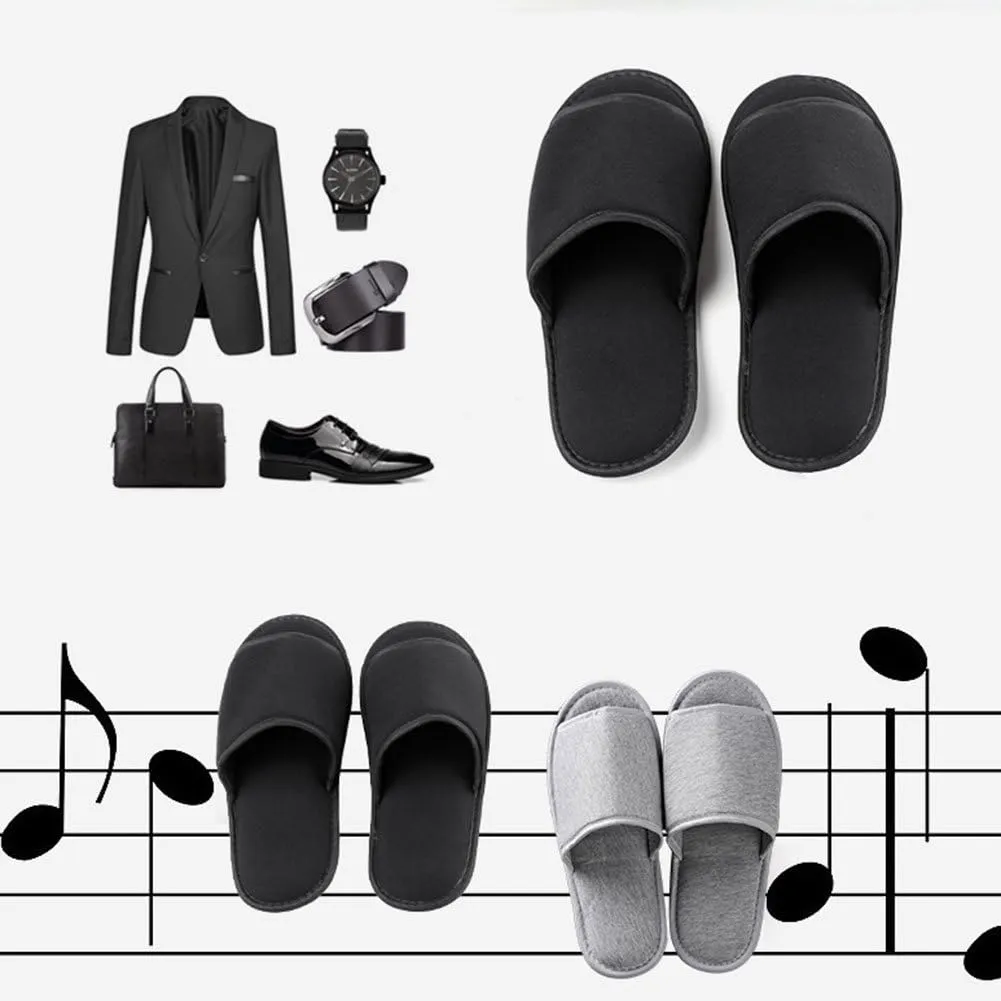 Ibluelover Portable Travel Spa Slippers Foldable Flat Closed Toe Home Shoes with Non-Slip Sole Spa Hotel Slippers Washable Guest Room Cotton Indoor House Shoes Business Trip Flight Footwear