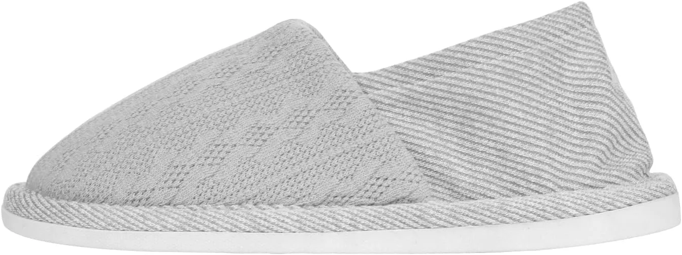 Ibluelover Portable Travel Spa Slippers Foldable Flat Closed Toe Home Shoes with Non-Slip Sole Spa Hotel Slippers Washable Guest Room Cotton Indoor House Shoes Business Trip Flight Footwear