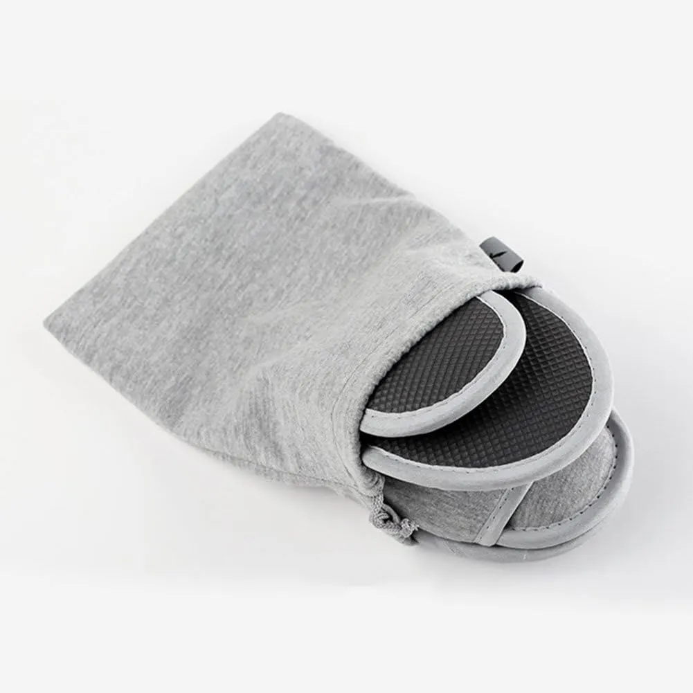 Ibluelover Portable Travel Spa Slippers Foldable Flat Closed Toe Home Shoes with Non-Slip Sole Spa Hotel Slippers Washable Guest Room Cotton Indoor House Shoes Business Trip Flight Footwear