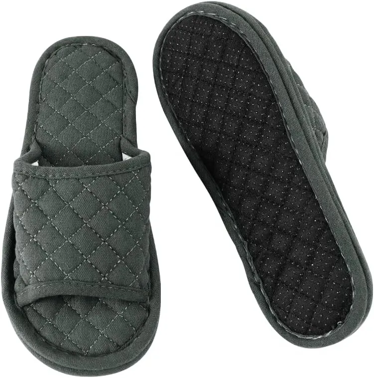 Ibluelover Portable Travel Spa Slippers Foldable Flat Closed Toe Home Shoes with Non-Slip Sole Spa Hotel Slippers Washable Guest Room Cotton Indoor House Shoes Business Trip Flight Footwear
