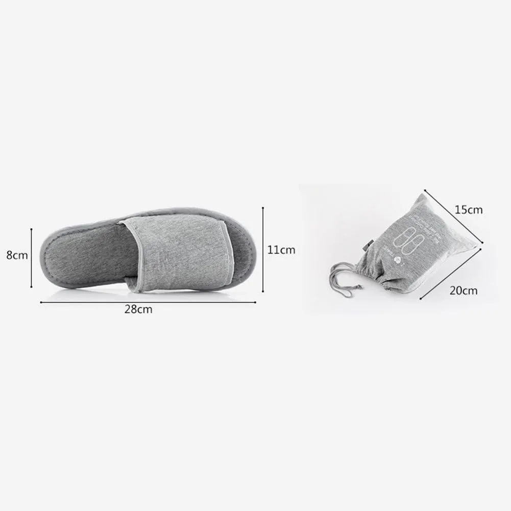Ibluelover Portable Travel Spa Slippers Foldable Flat Closed Toe Home Shoes with Non-Slip Sole Spa Hotel Slippers Washable Guest Room Cotton Indoor House Shoes Business Trip Flight Footwear