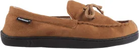 Isotoner Men's Microsuede Moccasin Slippers - Mens Indoor and Outdoor Sole Slippers, Features Memory Foam for a Customer Fit and Arch Support for All-Day Comfort, Machine Washable