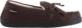 Isotoner Men's Microsuede Moccasin Slippers - Mens Indoor and Outdoor Sole Slippers, Features Memory Foam for a Customer Fit and Arch Support for All-Day Comfort, Machine Washable