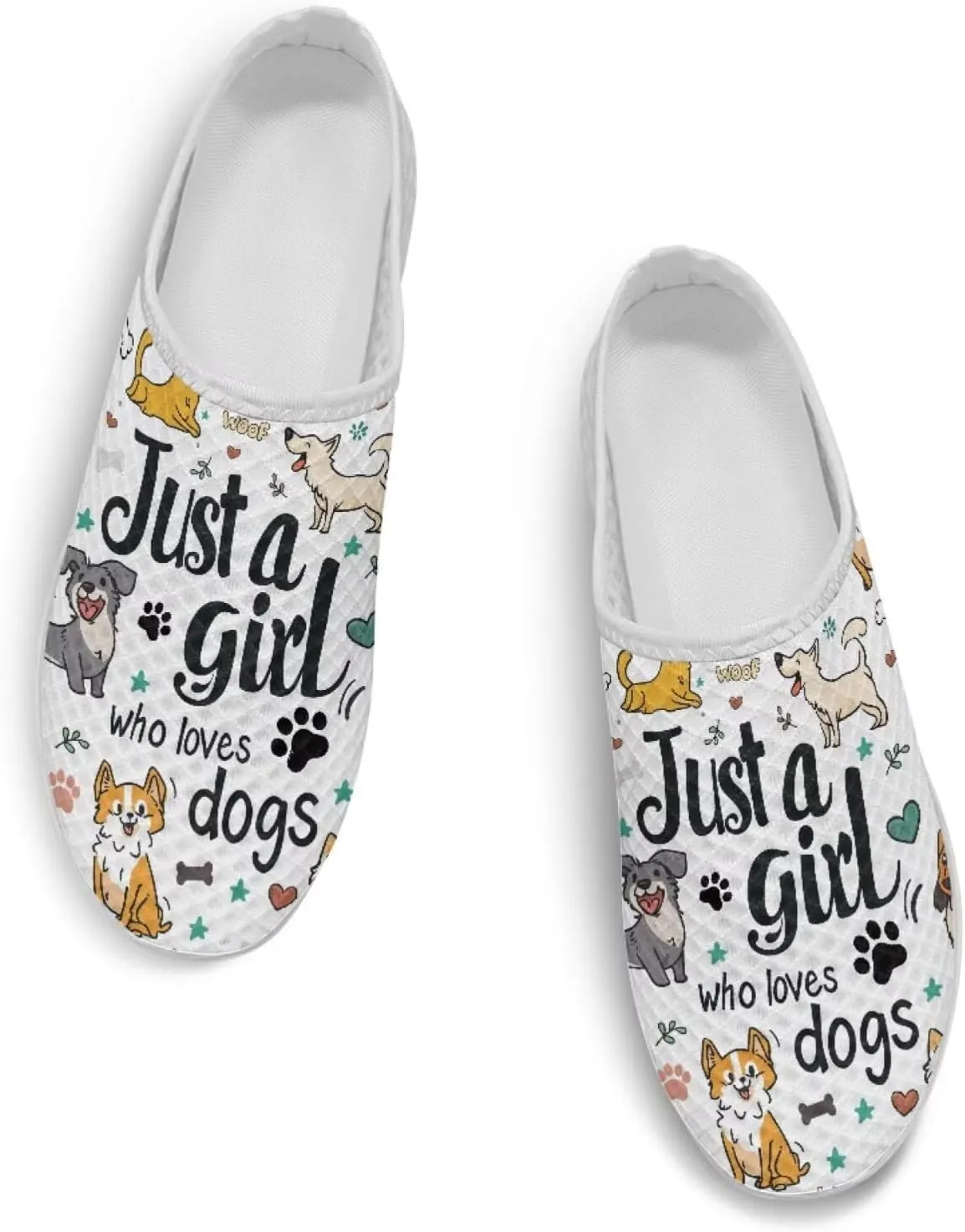 Jeiento Womens Slip On Mules Shoes Cute Cat Shoes Mesh Breathable Walking Sneakers Backless Fashion Sneakers