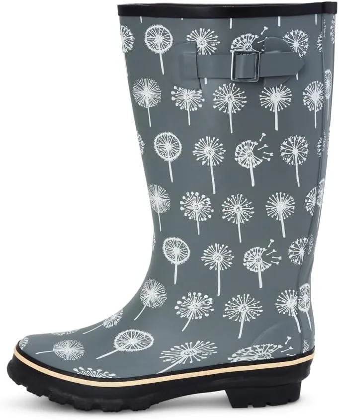Jileon Wide Fit Womens Rain Boots - Fit up to 18 Calves - Unique Design For Wide Feet, Ankles & Calves