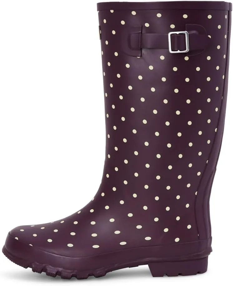 Jileon Wide Fit Womens Rain Boots - Fit up to 18 Calves - Unique Design For Wide Feet, Ankles & Calves