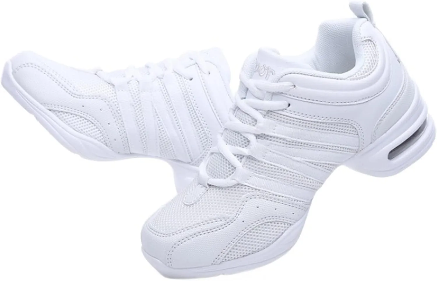 Julymens Women's Jazz Dancing Sneakers Breathable Mesh Lightweight Split Sole Athletic Walking Shoes