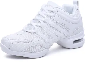 Julymens Women's Jazz Dancing Sneakers Breathable Mesh Lightweight Split Sole Athletic Walking Shoes