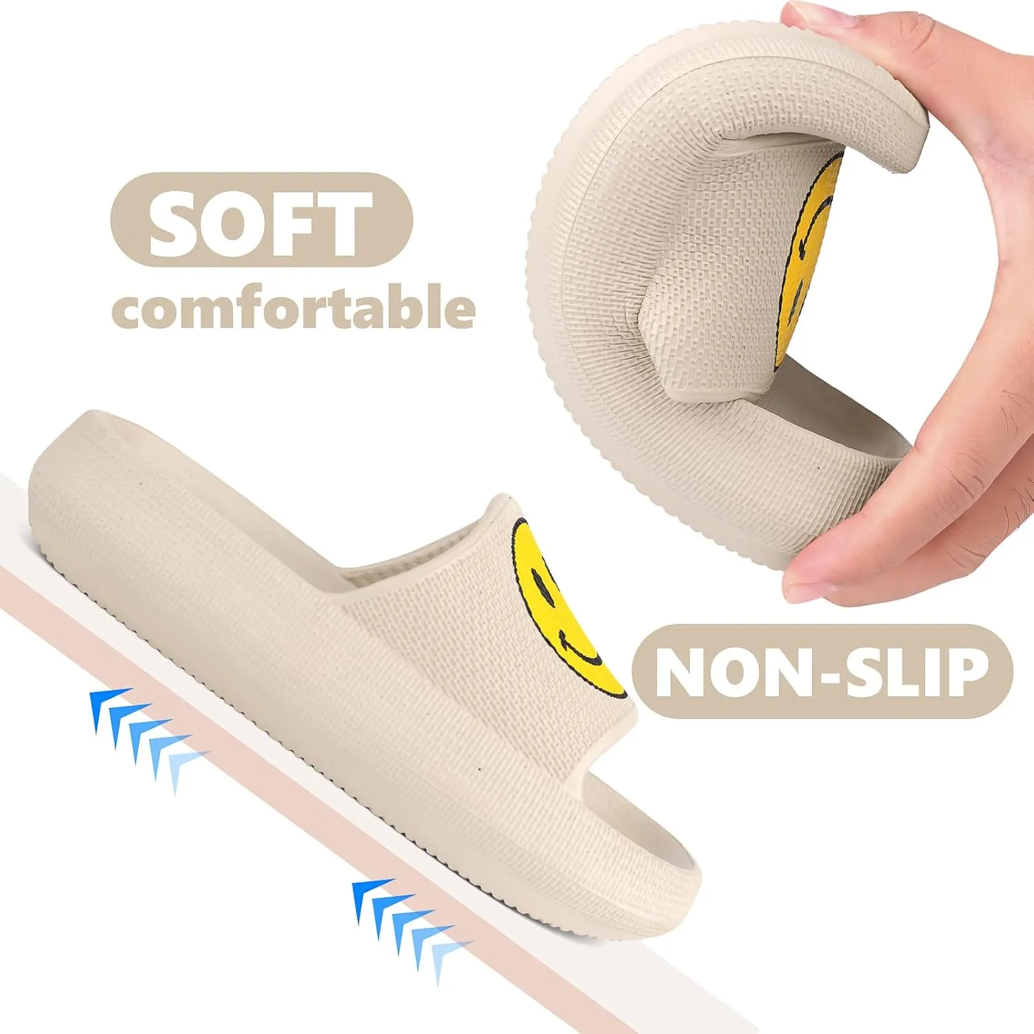Kids Cloud SlidesPillow Sandals for Boys GirlsQuick Drying Bathroom Shower SandalsSummer Beach Pool Slippers| Thick Sole Non-Slip
