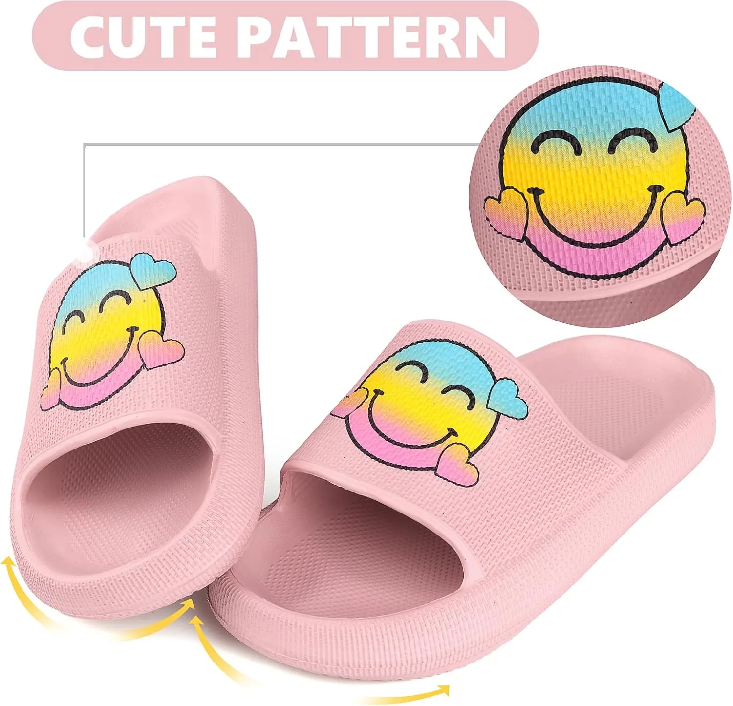 Kids Cloud SlidesPillow Sandals for Boys GirlsQuick Drying Bathroom Shower SandalsSummer Beach Pool Slippers| Thick Sole Non-Slip