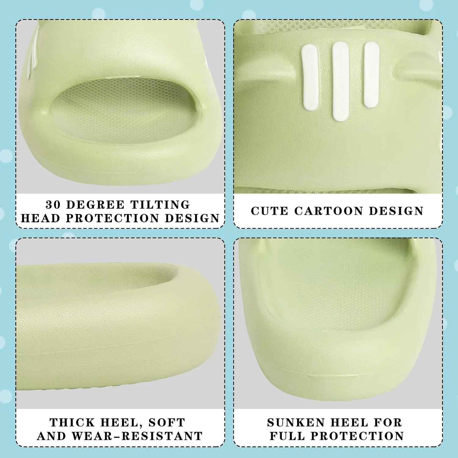 Kids House Slippers Non-Slip Quick Drying Open Toe Super Soft Thick Sole Sandals Home Shower Bathroom Slipper for Toddler Little Kids