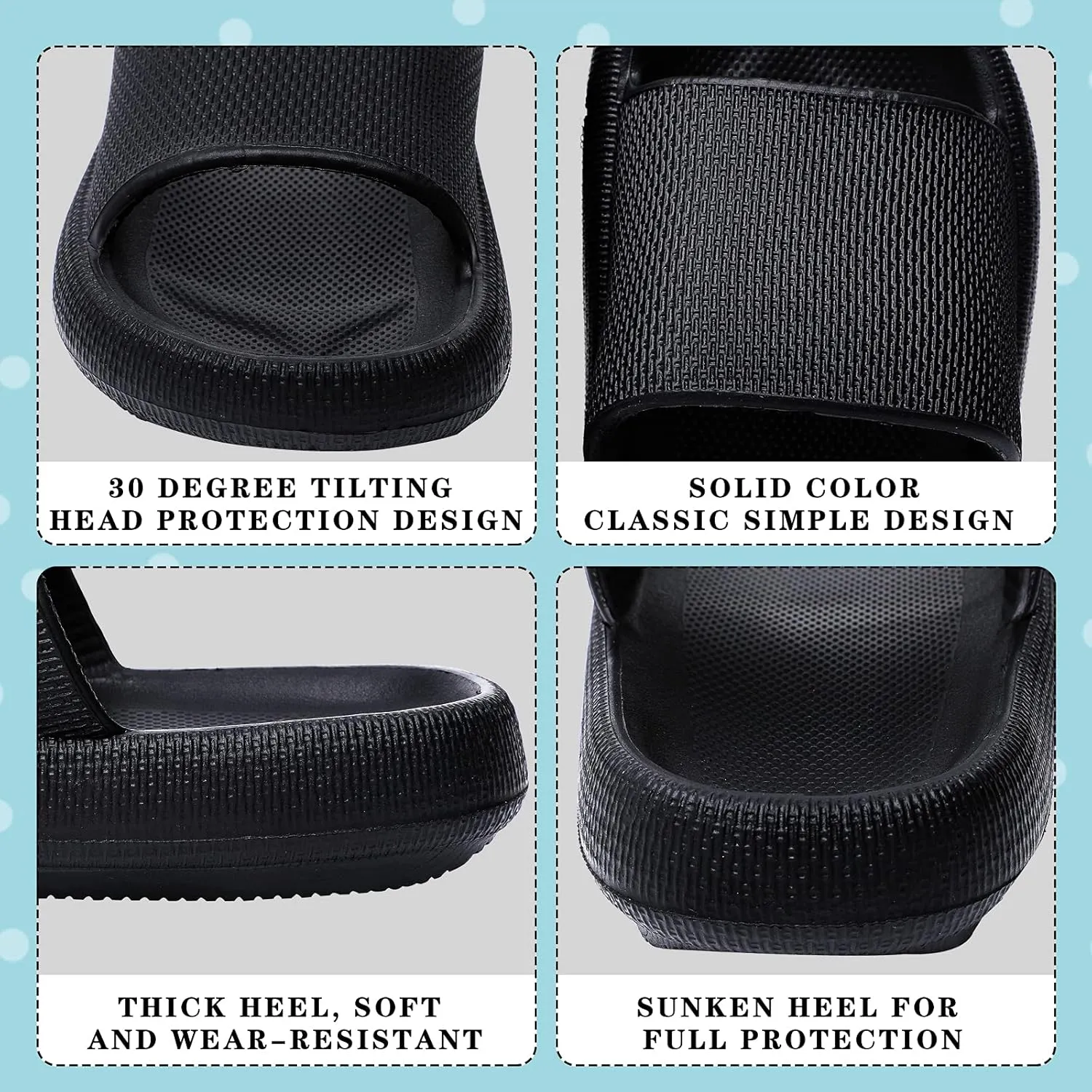 Kids House Slippers Non-Slip Quick Drying Open Toe Super Soft Thick Sole Sandals Home Shower Bathroom Slipper for Toddler Little Kids