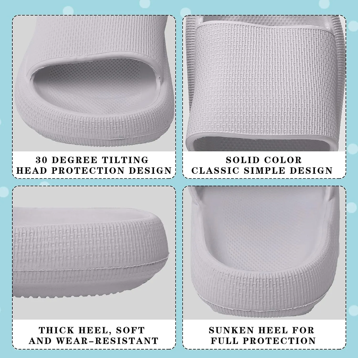 Kids House Slippers Non-Slip Quick Drying Open Toe Super Soft Thick Sole Sandals Home Shower Bathroom Slipper for Toddler Little Kids