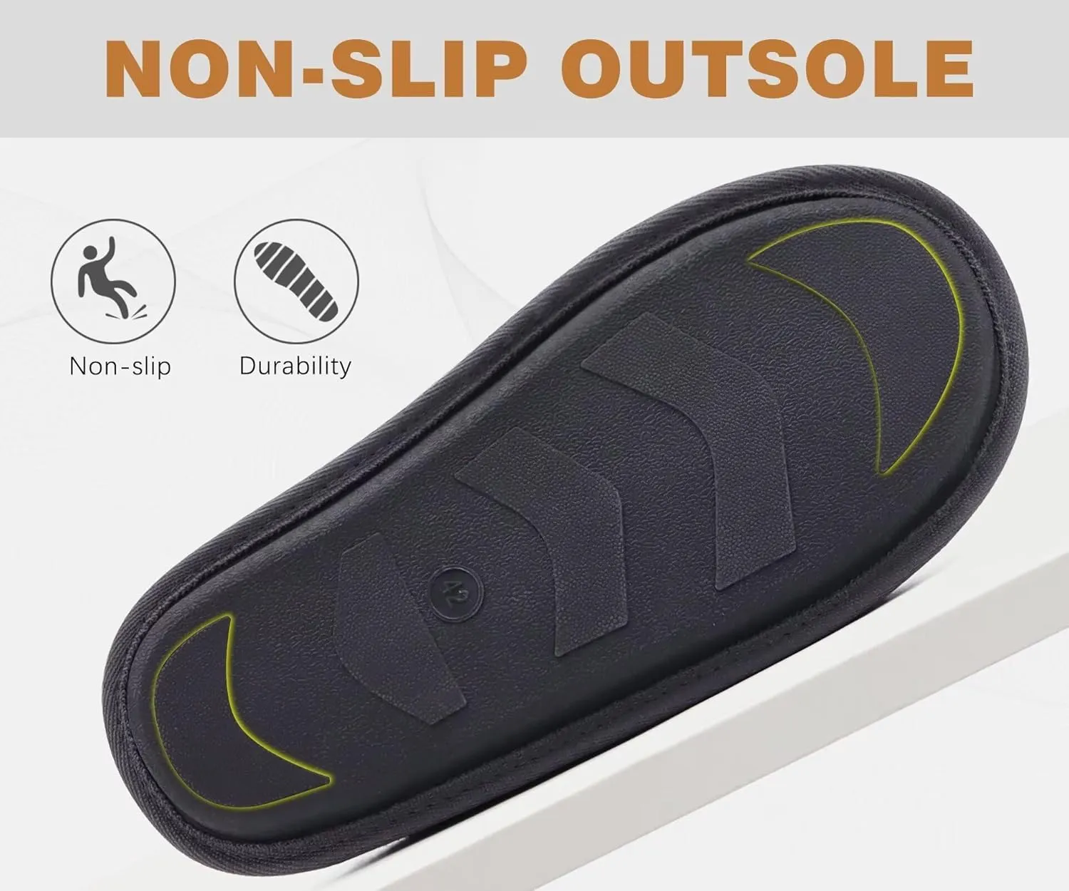 KuaiLu Mens House Memory Foam Slippers with Comfy Warm Plush Lining Felt Slip On Casual Pantuflas Mans Comfortable Bedroom Shoes Rubber Sole for Indoor&Outdoor (Mens Size 7-15)