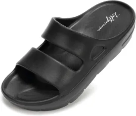 Luffymomo Pillow Slippers for Women and Men,Cloud Indoor Slides Bathroom Sandals | Non-Slip Thick Sole Quick Drying