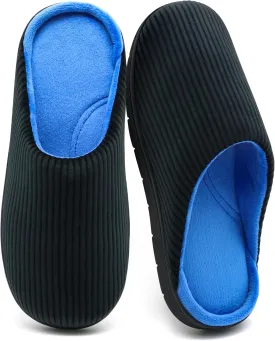 Men's Bedroom House Slippers, Comfy Two-Tone Clog Home Shoes for Men Indoor Outdoor Non-slip Sole, Cozy Mens Half Scuff Closed Toe for Winter