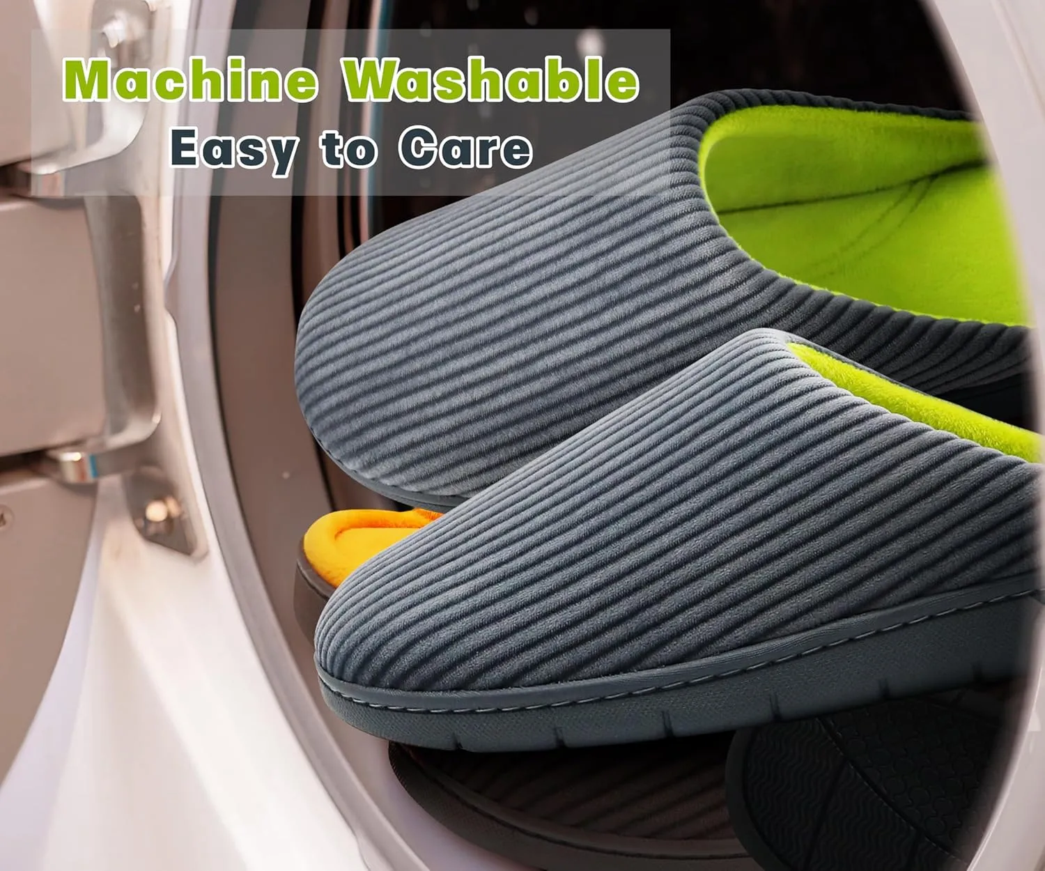 Men's Bedroom House Slippers, Comfy Two-Tone Clog Home Shoes for Men Indoor Outdoor Non-slip Sole, Cozy Mens Half Scuff Closed Toe for Winter