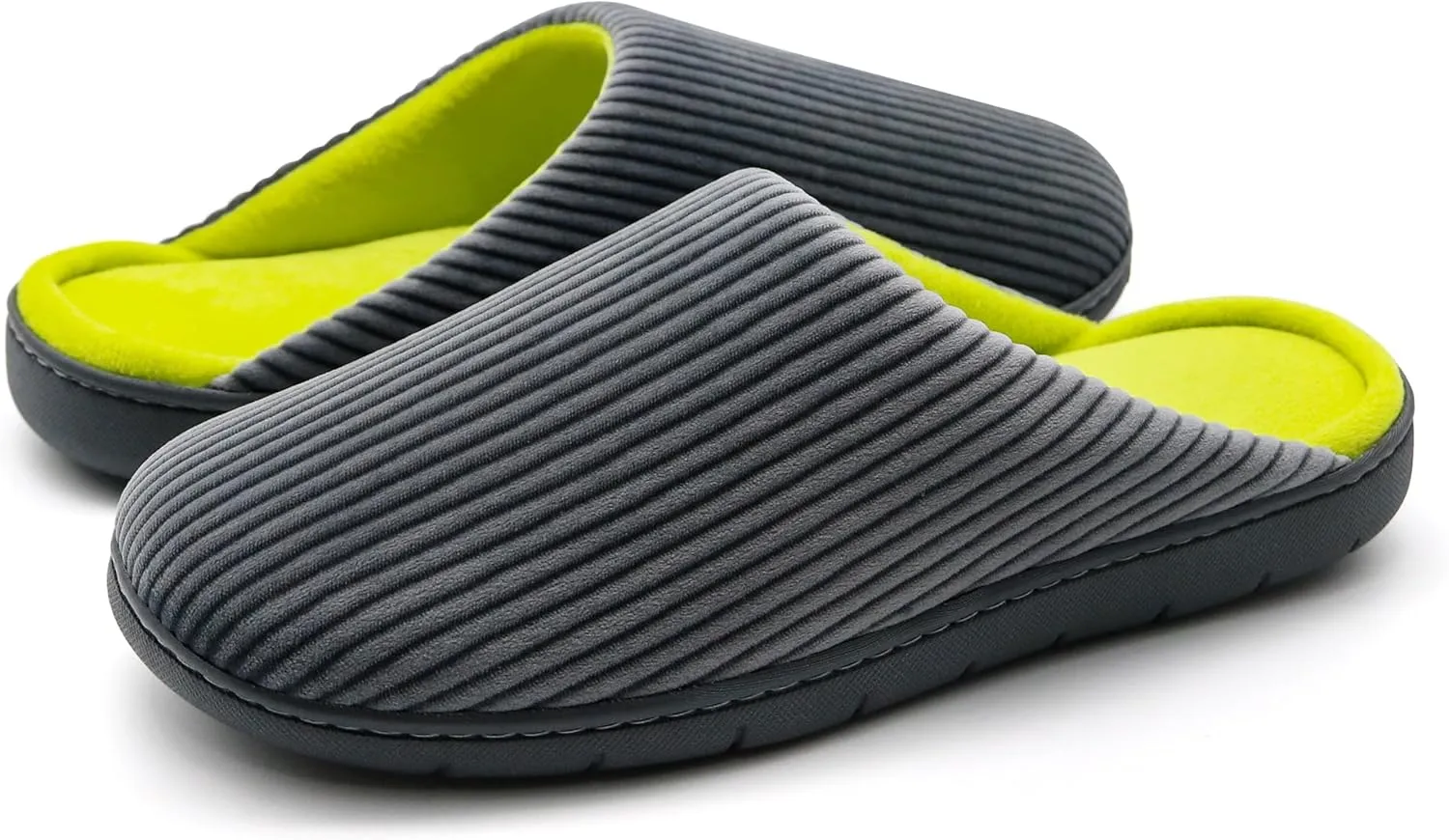 Men's Bedroom House Slippers, Comfy Two-Tone Clog Home Shoes for Men Indoor Outdoor Non-slip Sole, Cozy Mens Half Scuff Closed Toe for Winter