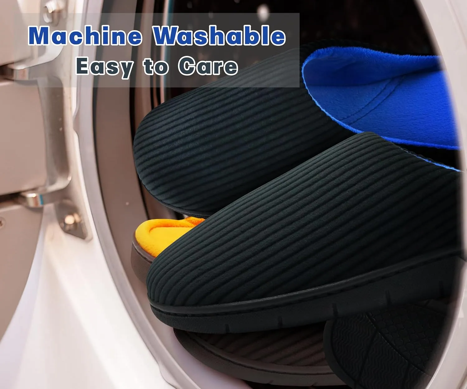 Men's Bedroom House Slippers, Comfy Two-Tone Clog Home Shoes for Men Indoor Outdoor Non-slip Sole, Cozy Mens Half Scuff Closed Toe for Winter