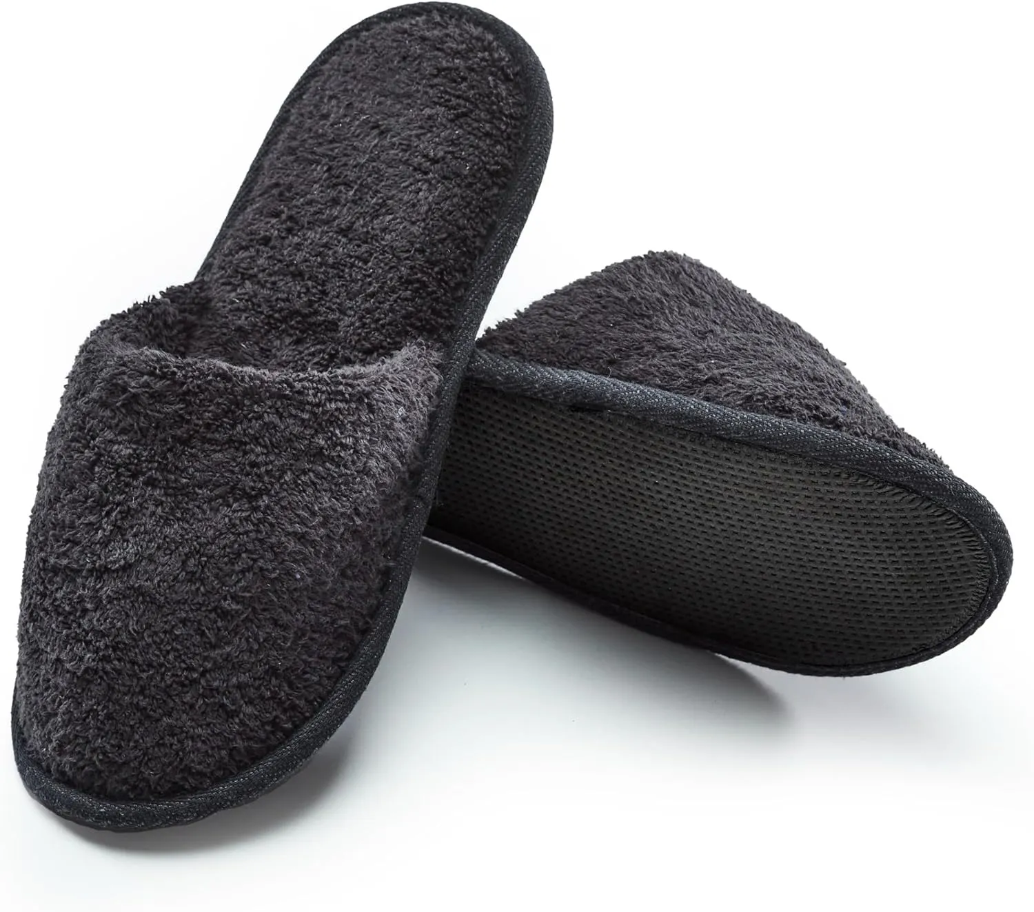 Men's Cotton Bath Slippers, Terry Cloth Travel Hotel Slippers for Men