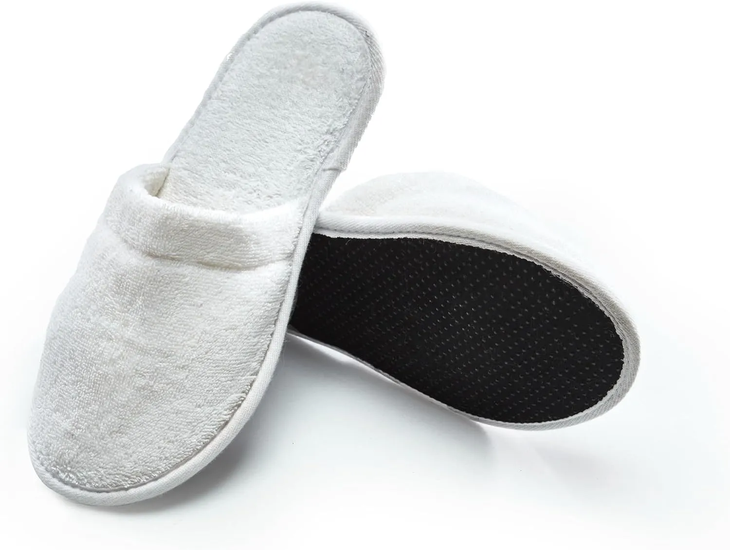 Men's Cotton Bath Slippers, Terry Cloth Travel Hotel Slippers for Men