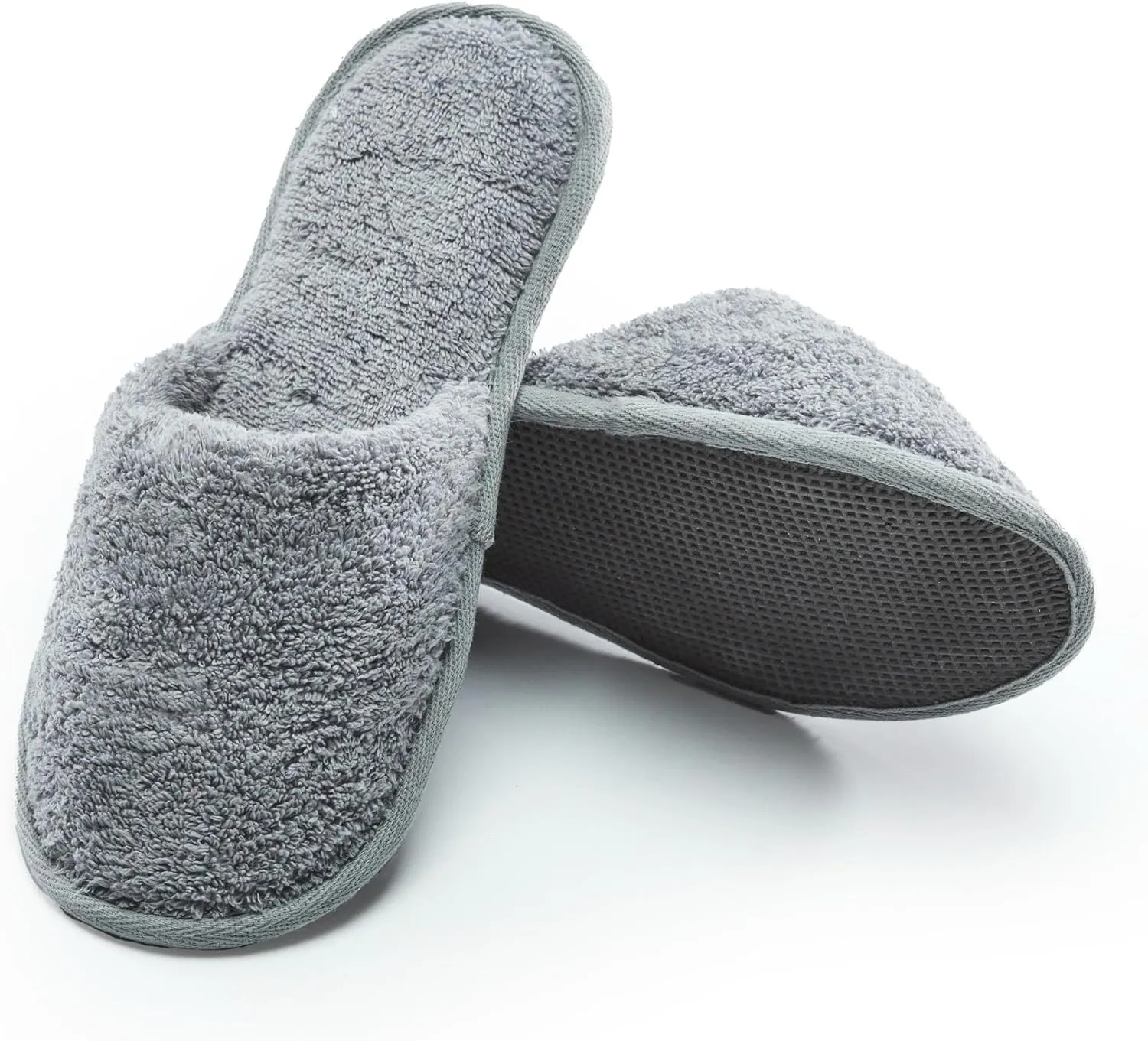 Men's Cotton Bath Slippers, Terry Cloth Travel Hotel Slippers for Men